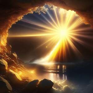 sun ray, yellow, ocean view