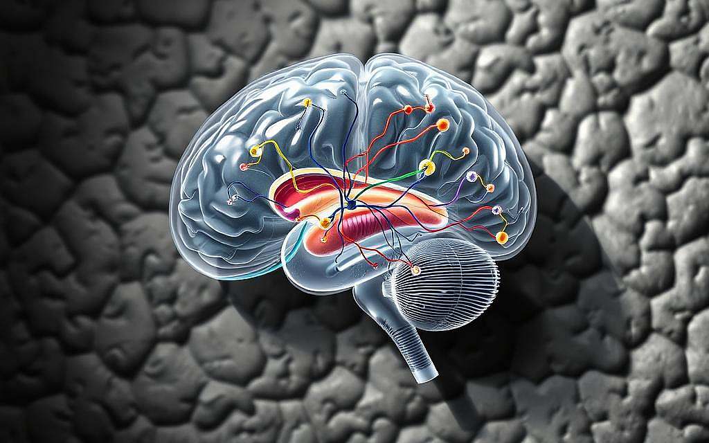 A detailed anatomical illustration of the neurological mechanisms underlying handedness. A translucent cross-section of the human brain in the foreground, highlighting the motor cortex, corpus callosum, and other key structures. Overlaying this, a series of colorful, dynamic neural pathways tracing the flow of motor information from the brain to the hands. In the background, a subtly textured gray matter landscape, suggesting the complexity and interconnectedness of the cerebral cortex. Soft, directional lighting casts shadows that accentuate the three-dimensional forms, creating a sense of depth and scientific precision. The overall mood is one of intellectual curiosity and scientific rigor, inviting the viewer to explore the neurobiological foundations of left- and right-handedness.