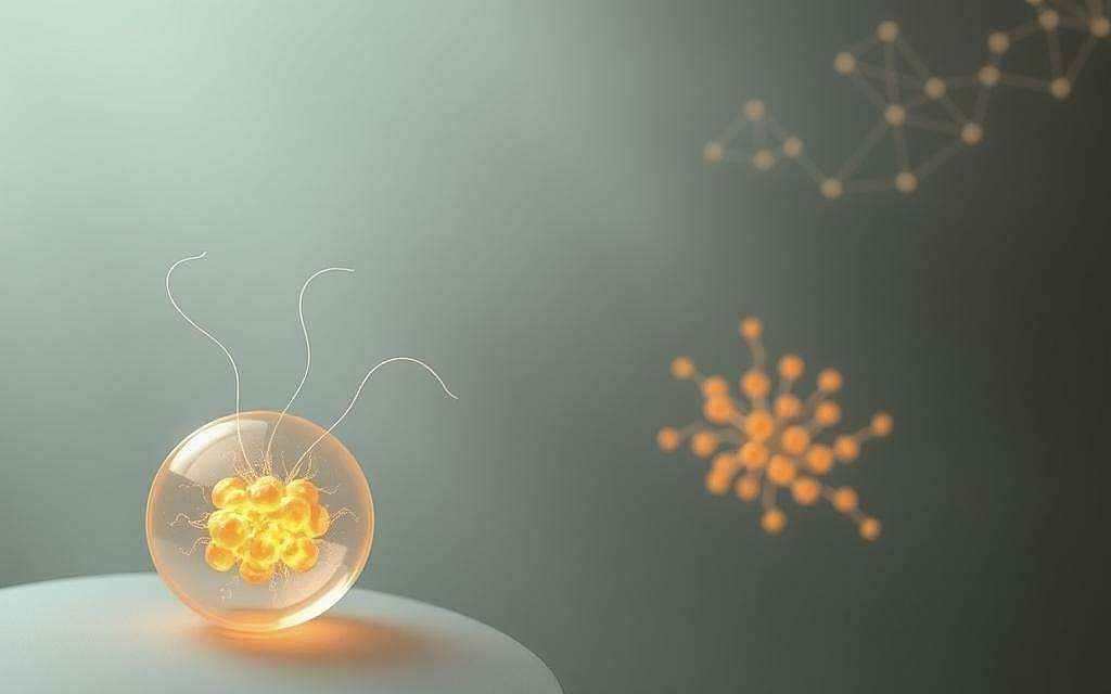 A serene, minimalist scene depicting the process of autophagy and detoxification. In the foreground, a glowing, translucent cell membrane undergoes a delicate cleansing, with wisps of energy flowing through its semi-permeable structure. In the middle ground, a cluster of mitochondria pulsate with a warm, golden radiance, symbolizing the rejuvenation of cellular energy. In the soft, hazy background, a network of interconnected pathways meanders, representing the intricate systems that regulate this vital process. The lighting is muted and diffuse, creating a sense of tranquility and introspection. The overall composition conveys a sense of balance, harmony, and the body's innate ability to heal and renew itself.