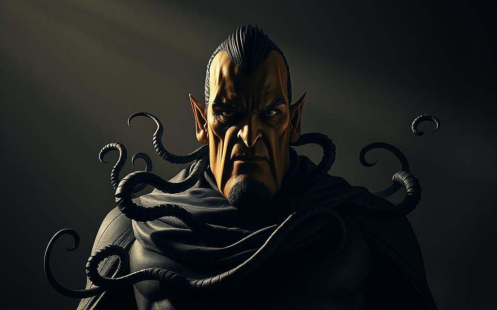A towering figure of disdain, their gaze radiating contempt, stands resolute against a backdrop of shadowy indifference. Harsh, unforgiving light casts harsh shadows, accentuating the sharp, angular features that convey an air of superiority and dismissal. Tendrils of darkness seem to coil around the subject, symbolizing the oppressive weight of their derision. The composition instills a sense of tension and unease, capturing the corrosive power of devaluation and the psychological burden it imposes.