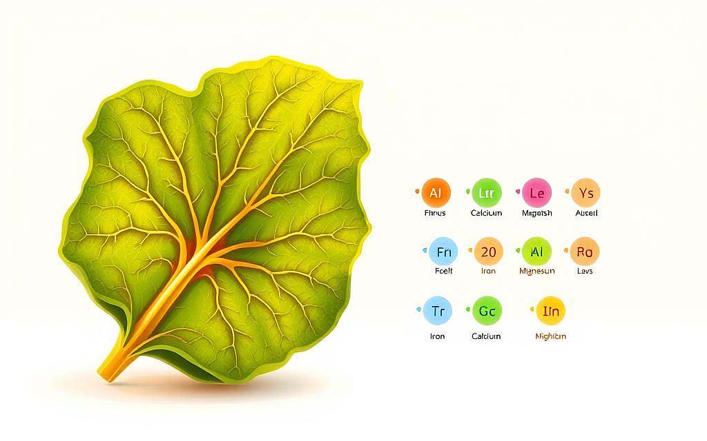 A vibrant and detailed illustration of a Mangold Mineralstoffprofil, showcasing the rich nutritional composition of this underappreciated superfood. In the foreground, a cross-section of a Mangold leaf reveals its intricate vascular structure, highlighting the distribution of essential minerals such as iron, calcium, and magnesium. The middle ground features a stylized representation of the key micronutrients, each depicted as a glowing geometric shape in a color-coded arrangement. In the background, a clean, minimalist design emphasizes the simplicity and purity of this natural powerhouse, bathed in soft, warm lighting that lends an air of nourishment and vitality.
