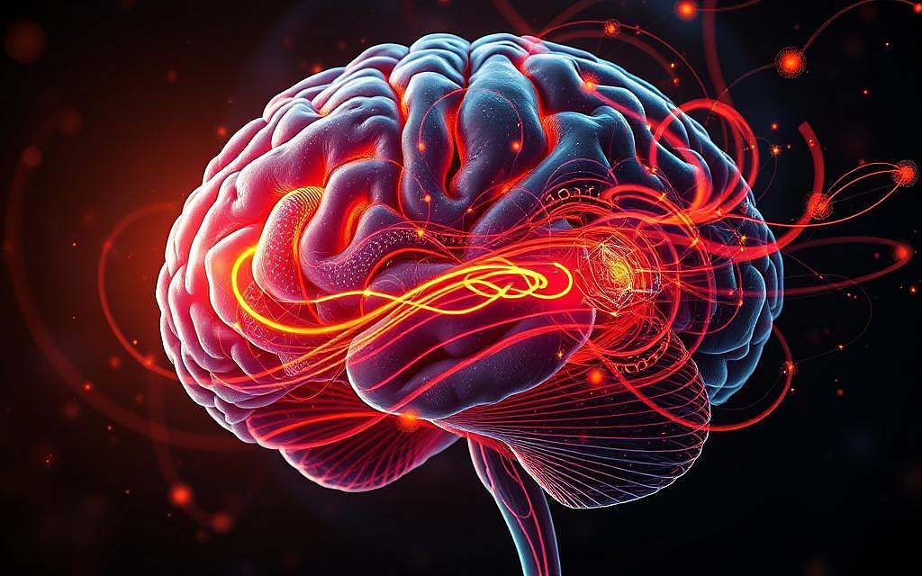 A detailed brain scan revealing intricate neural pathways, overlaid with mesmerizing geometric patterns and vibrant swirls of energy - the visual representation of the profound impact of mantras on the human mind. The scene is bathed in a warm, otherworldly glow, creating an atmosphere of deep contemplation and spiritual resonance. The interplay of science and spirituality is evoked through the juxtaposition of the analytical brain imagery and the mystical, mantra-inspired abstract elements. Captured with a cinematic, high-definition lens, the image invites the viewer to explore the multifaceted nature of the human experience, where the empirical and the transcendent converge.
