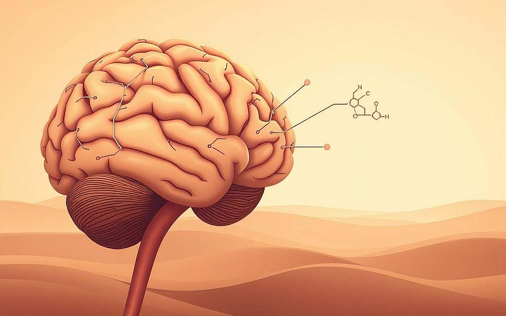 A detailed illustration of the neural mechanisms underlying human attachment and bonding. In the foreground, a stylized brain cross-section reveals interconnected regions involved in emotional processing, stress regulation, and social cognition. Subtle neural pathways connect these structures, visualizing the complex interplay of neurochemicals and circuits that shape our attachment behaviors. In the middle ground, abstract molecular structures and synaptic connections illustrate the biochemical foundations of attachment. The background features a serene, minimalist landscape, evoking the calming, soothing qualities associated with secure attachment. Warm, muted tones and soft lighting create an introspective, contemplative atmosphere, complementing the subject matter. Rendered with a blend of scientific accuracy and artistic interpretation to visually communicate the neurobiology of human bonding.