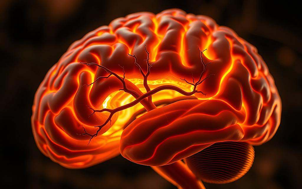 A detailed neurological cross-section of the human brain, illuminated by warm, diffuse lighting that highlights the intricate structure and connectivity of neural pathways. The foreground depicts the hippocampus, the central hub of memory formation, with its distinctive layered architecture and interconnected dendrites. The middle ground showcases the limbic system, responsible for processing emotional memories, while the background reveals the cerebral cortex, the seat of higher cognitive functions. The image conveys a sense of scientific exploration, inviting the viewer to delve into the complex neurobiological mechanisms underlying the formation, storage, and retrieval of memories.