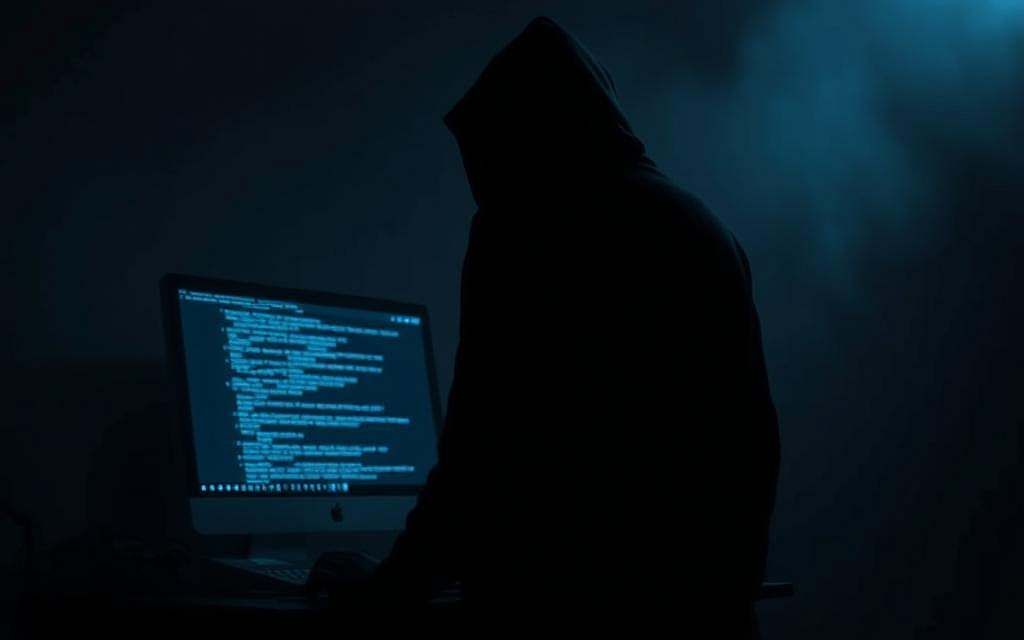 A shadowy figure, their face obscured, stands in a dimly lit room, their gaze fixed on a computer screen displaying a web of information. The scene exudes an unsettling atmosphere, with a sense of control and manipulation palpable in the air. The figure's posture, tense and calculating, suggests a deliberate, almost predatory, intent to gather and wield knowledge as a source of power. Soft, dramatic lighting casts long shadows, creating a sense of depth and unease. The background is hazy, with a sense of isolation and disconnect from the outside world, reinforcing the notion of knowledge as a tool of control and influence.