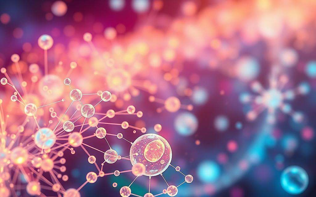 A vibrant display of biophotonic energy, illuminating the intricate communication within living cells. In the foreground, a mesmerizing array of glowing orbs and threads of light, pulsing and intertwining, representing the dynamic exchange of information between cellular structures. The middle ground showcases a magnified view of individual cells, their membranes and organelles aglow with a subtle bioluminescence. In the background, a blurred tapestry of cellular structures and networks, hinting at the vast, interconnected nature of this quantum-level phenomenon. The scene is bathed in a warm, ethereal light, creating an atmosphere of mysticism and scientific wonder. Captured with a high-resolution, tilt-shift lens to emphasize the depth and scale of this biological process.