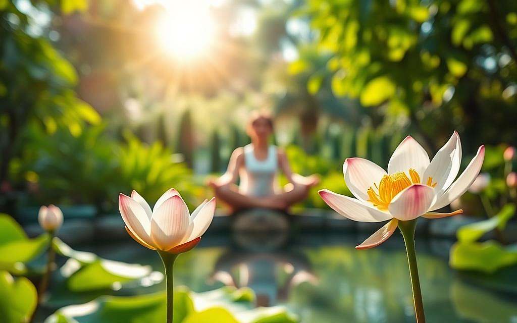 A serene garden oasis, where a radiant sun casts a warm glow upon a tranquil pond. In the foreground, a delicate OM24 flower blossoms, its petals unfurling to reveal a soothing, natural essence. The middle ground showcases a figure in a meditative pose, their face reflecting an expression of calm and stress-relief. The background is framed by lush, verdant foliage, creating a sense of sanctuary and peace. The scene is captured through a soft, diffused lens, evoking a dreamlike, therapeutic atmosphere. This harmonious composition embodies the restorative power of OM24 as a natural stress-reducer. A serene garden oasis, where a radiant sun casts a warm glow upon a tranquil pond. In the foreground, a delicate OM24 flower blossoms, its petals unfurling to reveal a soothing, natural essence. The middle ground showcases a figure in a meditative pose, their face reflecting an expression of calm and stress-relief. The background is framed by lush, verdant foliage, creating a sense of sanctuary and peace. The scene is captured through a soft, diffused lens, evoking a dreamlike, therapeutic atmosphere. This harmonious composition embodies the restorative power of OM24 as a natural stress-reducer.
