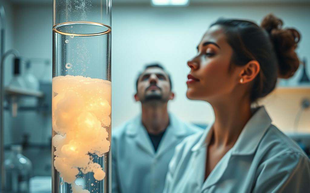 A serene, well-lit laboratory setting. In the foreground, a glowing glass apparatus filled with bubbling, oxygenated liquid, symbolizing the rejuvenating process of oxygen therapy. In the middle ground, a human figure inhaling deeply, their face radiating a sense of renewed vitality. The background showcases scientific instruments and equipment, conveying the meticulous, research-driven nature of this therapeutic approach. Soft, diffused lighting casts a warm, soothing glow, evoking the notion of the immune system being strengthened and supported through this targeted oxygen intake. The overall atmosphere is one of tranquility, scientific rigor, and the restorative power of natural, elemental forces.