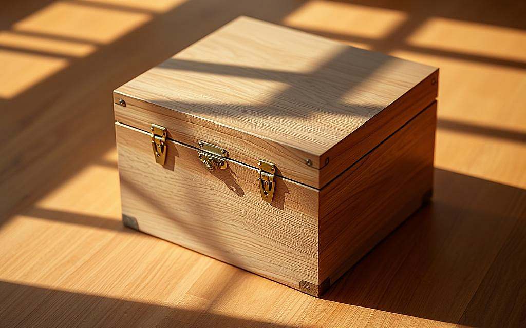 Elegant wooden storage box with a sleek, minimalist design. The box sits on a plain wooden surface, casting soft shadows. Warm, natural lighting illuminates the sturdy construction and smooth, satin-like finish of the oak material. Ornate brass hinges and a subtle metal clasp accent the simple, yet refined aesthetic. The box appears sturdy and well-crafted, suggesting high-quality storage for premium natural health products. An atmosphere of understated sophistication and natural wellness pervades the scene. Elegant wooden storage box with a sleek, minimalist design. The box sits on a plain wooden surface, casting soft shadows. Warm, natural lighting illuminates the sturdy construction and smooth, satin-like finish of the oak material. Ornate brass hinges and a subtle metal clasp accent the simple, yet refined aesthetic. The box appears sturdy and well-crafted, suggesting high-quality storage for premium natural health products. An atmosphere of understated sophistication and natural wellness pervades the scene.