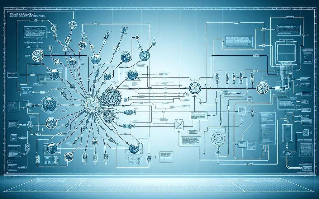 Detailed schematic diagram of an intricate biological system, rendered in a technical, blueprint-like style. The foreground depicts the complex interplay of various organic components, with precision-engineered mechanisms and structures. The middle ground showcases the interconnected pathways and feedback loops that enable the system's functionality. The background features a stark, minimalist setting, emphasizing the inherent complexity and irreducibility of the biological processes. Illuminated by a cool, clinical lighting that accentuates the engineering principles at work, captured from a slightly elevated perspective to convey a sense of scale and sophistication. Detailed schematic diagram of an intricate biological system, rendered in a technical, blueprint-like style. The foreground depicts the complex interplay of various organic components, with precision-engineered mechanisms and structures. The middle ground showcases the interconnected pathways and feedback loops that enable the system's functionality. The background features a stark, minimalist setting, emphasizing the inherent complexity and irreducibility of the biological processes. Illuminated by a cool, clinical lighting that accentuates the engineering principles at work, captured from a slightly elevated perspective to convey a sense of scale and sophistication.