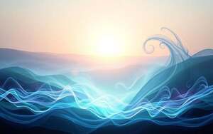 Energetische Blockaden A serene, ethereal landscape depicting the concept of energetic blockages. In the foreground, swirling wisps of energy in shades of blue, green, and purple converge, creating a tangible sense of stagnation and obstruction. The middle ground features amorphous, glowing forms representing the flow of life force, partially obscured by the blockages. In the distance, a luminous horizon emanates a soft, warm glow, symbolizing the potential for release and rejuvenation. The lighting is soft and diffuse, creating an atmosphere of contemplation and introspection. The overall composition conveys a sense of balance, with the blockages and the flow of energy in a state of dynamic tension.