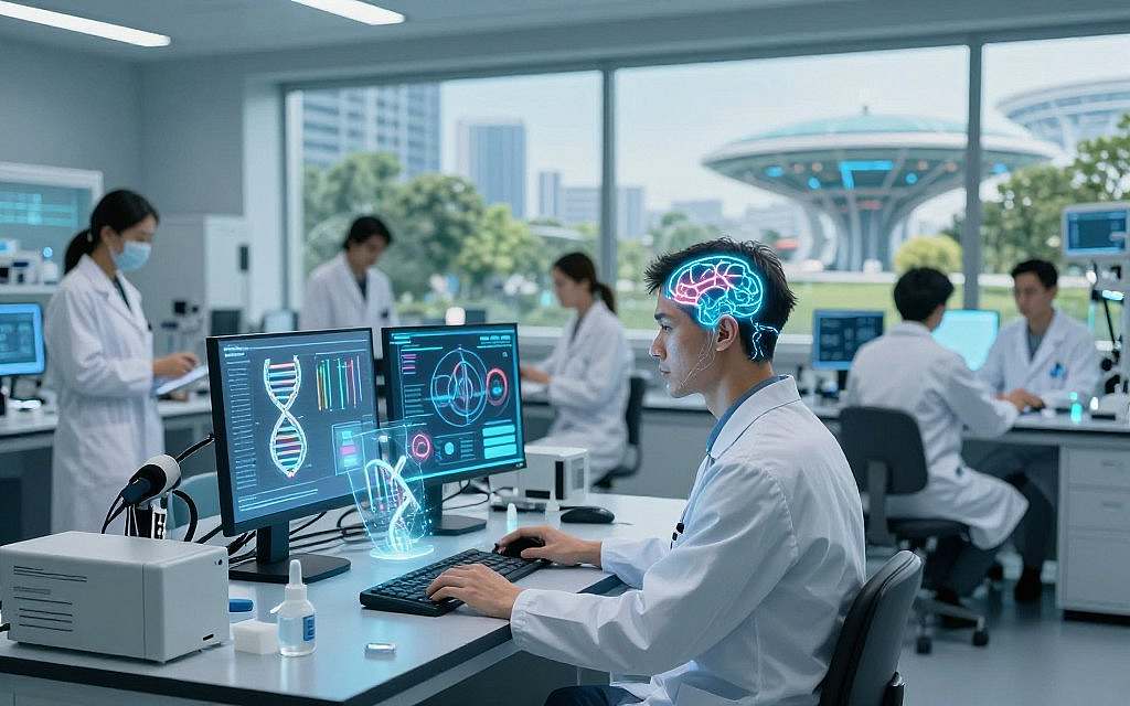 Biocomputing, Transhumanismus, künstliche Intelligenz, KI-Inferenz, Bio-Hardware