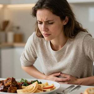 Bauchschmerzen, -Krämpfe, postprandiale Beschwerden, Verdauungsprobleme, Blähung
