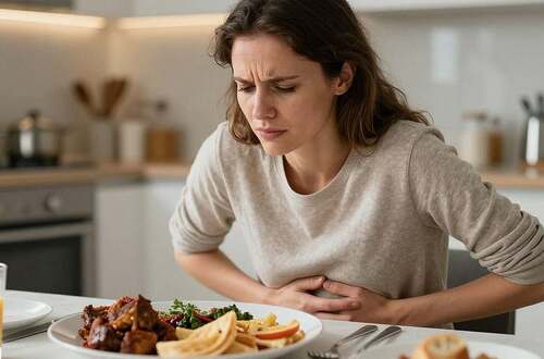 Bauchschmerzen, -Krämpfe, postprandiale Beschwerden, Verdauungsprobleme, Blähung
