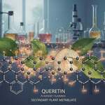 Quercetin, Flavonoid, Flavonol, sekundärer Pflanzenstoff, Polyphenol, Farbstoff