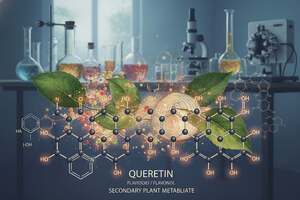 Quercetin, Flavonoid, Flavonol, sekundärer Pflanzenstoff, Polyphenol, Farbstoff